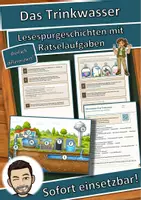 Vorschau - Arbeitsblätter - Das Trinkwasser – Lesespurgeschichte mit Rätselaufgaben (Klasse 6) - Deckblatt