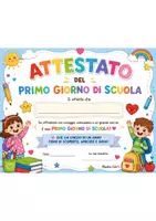 anteprima - Opere didattiche / Libri di testo - ATTESTATO PRIMO GIORNO DI SCUOLA - Pagina di copertina