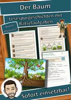 Vorschau - Arbeitsblätter - Der Baum – Lesespurgeschichte mit Rätselaufgaben (Klasse 6) - Deckblatt