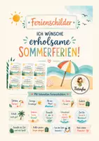 Vorschau - Mal- und Bastelvorlagen - Sommerferiengrüße & Ferienschilder – kleine Grüße zum Schuljahresende - Deckblatt