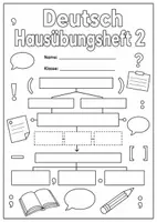 Vorschau - Arbeitsblätter - Deckblatt Deutsch Hausübungsheft/Hausübungsheft 1/2 - Seite 2