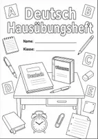 Vorschau - Arbeitsblätter - Deckblatt Deutsch Hausübungsheft/Hausübungsheft 1/2 - Deckblatt