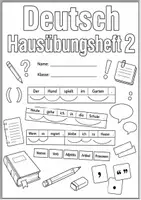 Vorschau - Arbeitsblätter - Deckblatt Deutsch Hausübungsheft/Hausübungsheft 1/2 - Seite 1