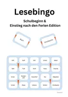 Vorschau - Arbeitsblätter - Lese-Bingo zum Lesenlernen -Schuljahresbeginn- - Deckblatt