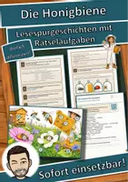 Vorschau - Arbeitsblätter - Die Honigbiene – Lesespurgeschichte mit Rätselaufgaben (Klasse 7) - Deckblatt