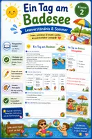 Vorschau - Arbeitsblätter - Ein Tag am Badesee – Leseverständnis & Sommer - Deckblatt