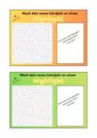 Vorschau - Mal- und Bastelvorlagen - Neues Schuljahr: Geschenk Textmarker SEK 1/2 - Seite 1