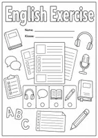 Vorschau - Arbeitsblätter - Deckblatt English Exercise - Englisch Schulübungsheft - Deckblatt