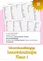 Vorschau - Arbeitsblätter - Lehrwerkunabhängige Lernwörterstreifen zum Grundwortschatz (Kl. 3) - Grundschrift - Deckblatt