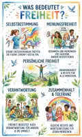 Vorschau - Arbeitsblätter - Lernposter + Arbeitsblätter zum Thema "Freiheit" + Lösung & MP3 + Mindmap + Infografik - Deckblatt