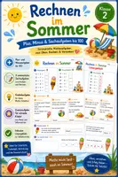 Vorschau - Arbeitsblätter - Rechnen im Sommer – Plus, Minus & Sachaufgaben bis 100 - Deckblatt