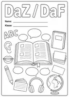 Vorschau - Arbeitsblätter - Deckblatt DaZ/DaF - ausmalbar - Deckblatt