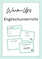 Vorschau - Arbeitsblätter - Warm-Ups Englischunterricht (Wort raten, Give me 5, discussion,...) - Deckblatt