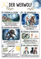 Vorschau - Arbeitsblätter - Lernposter + Arbeitsblätter zum Thema "Werwolf" + Lösung & MP3 + Mindmap + Infografik - Deckblatt