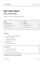 Vorschau - Arbeitsblätter - Das oder dass? Ersatzprobe sicher anwenden. 6-7 Klasse - Seite 1