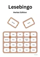 Vorschau - Arbeitsblätter - Lese-Bingo zum Lesenlernen -Herbst- - Deckblatt
