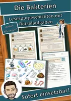 Vorschau - Arbeitsblätter - Die Bakterien – Lesespurgeschichte mit Rätselaufgaben (Klasse 8) - Deckblatt