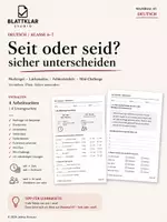 Vorschau - Arbeitsblätter - Seit oder seid? sicher unterscheiden. Klasse 5-7 - Deckblatt