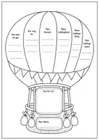 Vorschau - Mal- und Bastelvorlagen - Das bin ich - Heißluftballon (Steckbrief) - Seite 1