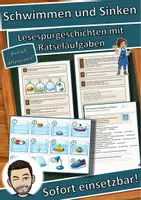 Vorschau - Arbeitsblätter - Schwimmen und Sinken – Lesespurgeschichte mit Rätselaufgaben (Klasse 7) - Deckblatt