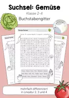 Vorschau - Arbeitsblätter - Materialpaket / Bundle: 7 Suchsel (Buchstabengitter) Lesespiel zu Schule, Frühling, Sommer, ... - Seite 1