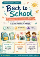Vorschau - Stundenentwürfe - Back to School Materialpaket zum Schuljahresbeginn | Deutsch, Deutschunterricht, DaZ/DaF, Klassenleitung | Klasse 4/5/6 | Spiele, Gesprächskarten, Arbeitsblätter, Wortschatz, Lesen, Schreiben zum Schuljahresstart & im Sommer - Seite 1