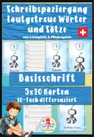 Vorschau - Arbeitsblätter - Schreibspaziergang in Basisschrift - lautgetreue Wörter und Sätze schreiben - 10fach differenziert - Deckblatt