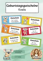 Vorschau - Anderer Materialtyp - Koalaklasse Geburtstagsgutscheine / Hausaufgabengutschein Koala - Deckblatt