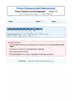 Vorschau - Klassenarbeiten - Probe-Klassenarbeit Potenzen und Potenzgesetze Ohne Taschenrechner mit Lösungsblatt - Deckblatt