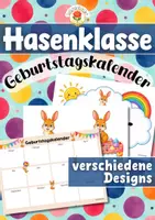 Vorschau - Mal- und Bastelvorlagen - Hasenklasse - Geburtstagskalender (Klassentier) - Deckblatt