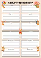 Vorschau - Mal- und Bastelvorlagen - Hasenklasse - Geburtstagskalender (Klassentier) - Seite 2