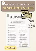 Vorschau - Arbeitsblätter - Schulanfang nach den Sommerferien / Gesprächanlass zum Kennenlernen/ freebie/ kostenlos - Deckblatt