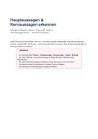 Vorschau - Lehrwerke/Schulbücher - Hauptaussagen & Kernaussagen erkennen - Deckblatt