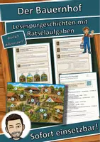 Vorschau - Arbeitsblätter - Der Bauernhof – Lesespurgeschichte mit Rätselaufgaben (Klasse 7) - Deckblatt