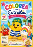 Vista previa - Unidades / Secuencias / Situaciones de Aprendizaje - Colorea con Estrellín 30 misiones de colores, atención y motricidad fina. A partir de 3 años. - Portada