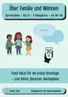 Vorschau - Audio-Dateien - Sprechanlässe DaZ A1: Familie & Wohnen – Dialogkarten mit Hör-QR | Sprechen & Zuhören, Willkommensklasse - Deckblatt