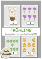 Vorschau - Arbeitsblätter - Klettaufgaben: Differenzierte Mengenkarten ZR10 - FRÜHLING/OSTERN - TEACCH - Deckblatt
