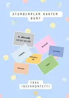 Vorschau - Poster - Stundenplankarten - Stundenplan Tagestransparenz bunt - Deckblatt