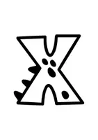 Voorbeeld - Gratis DINO letter X - Pagina 1