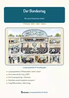 Vorschau - Mal- und Bastelvorlagen - Der Bundestag – Lesespurgeschichte mit Rätselaufgaben (Klasse 8) - Seite 1