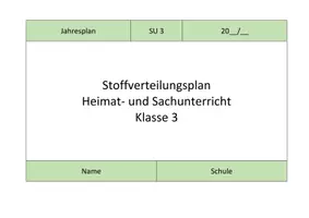 Vorschau - Stundenentwürfe - Jahresplan Stoffverteilungsplan: Sachunterricht/ HSU (Klasse 3, Bayern) - Seite 1