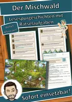 Vorschau - Arbeitsblätter - Der Mischwald – Lesespurgeschichte mit Rätselaufgaben (Klasse 7) - Deckblatt