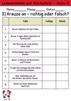Vorschau - Arbeitsblätter - Boxen : Leseverstehen und Wortschatz - DaZ/DaF • Deutsch • Sachunterricht - Seite 3