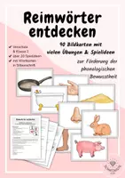 Vorschau - Stundenentwürfe - Reimwörter entdecken | 90 Bildkarten & Übungen zur phonologischen Bewusstheit | Vorschule & Anfangsunterricht & Klasse 1 | reimen - Deckblatt
