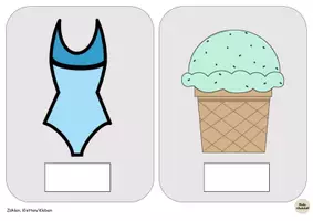 Vorschau - Arbeitsblätter - Klettaufgaben Sommer/Eis: Differenzierte Mengenkarten ZR10 - TEACCH - Seite 3