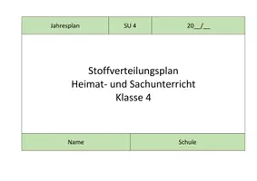 Vorschau - Stundenentwürfe - Jahresplan Stoffverteilungsplan: Sachunterricht/ HSU (Klasse 4, Bayern) - Seite 1
