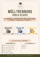 Vorschau - Poster - Mülltrennung Koala-Klasse | 3 Müllschilder - Deckblatt