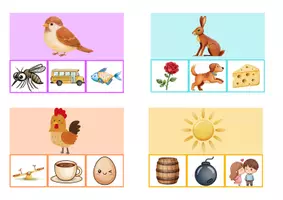 Voorbeeld - Knijpkaarten - rijmen visueel - eerste leerjaar - Pagina 1