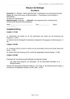 Vorschau - Klassenarbeiten - Klausur: Ökologie, Trohieebenen - Deckblatt