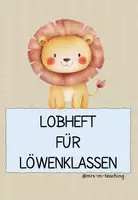 Vorschau - Arbeitsblätter - Löwenklasse: Lobheft / Belohnungsheft (Motivation) - Deckblatt